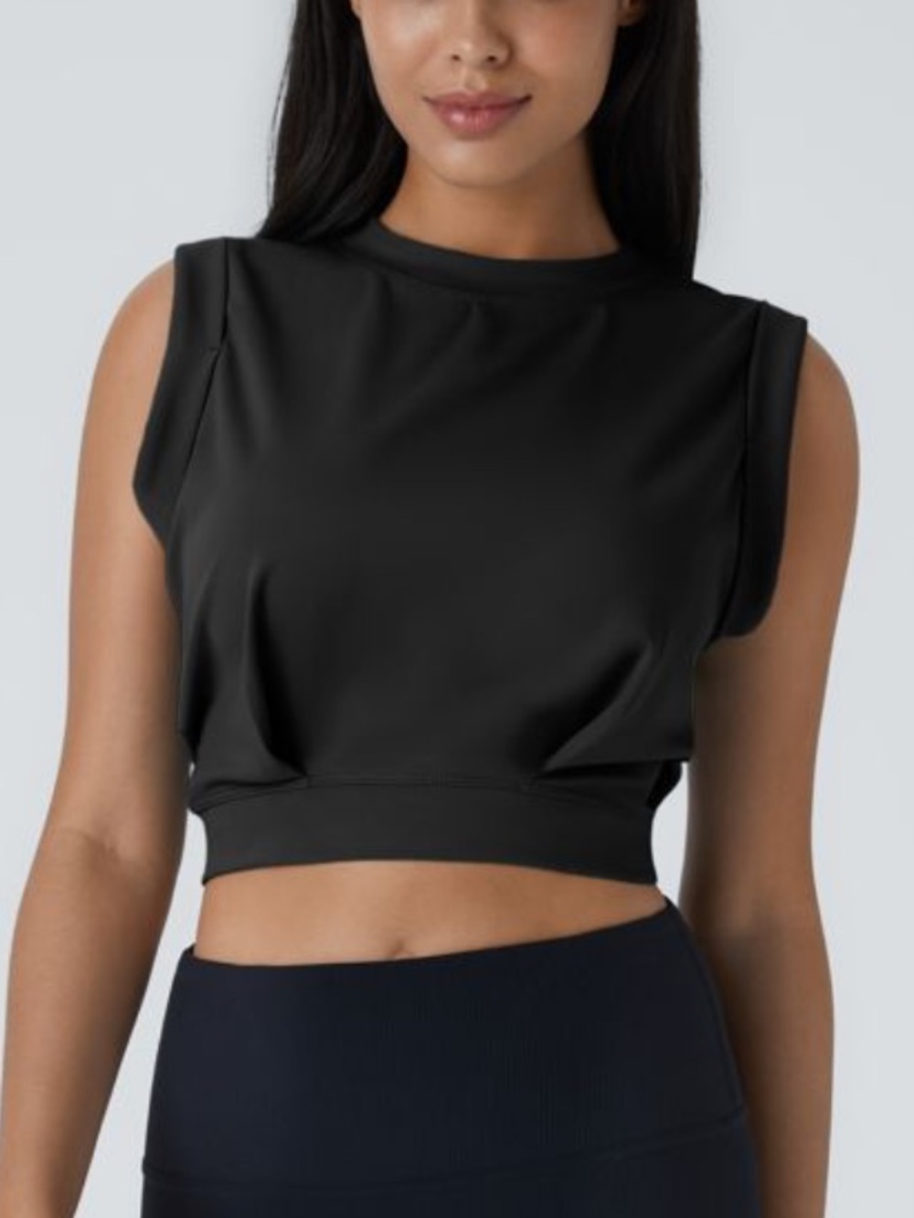 NWT Halara Crew Neck Sleeveless Cropped Yoga Tank Top Size Medium